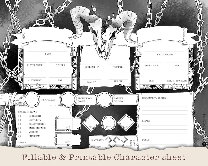 D&amp;D Character Sheet Unchained Barbarian Custom Character - Etsy