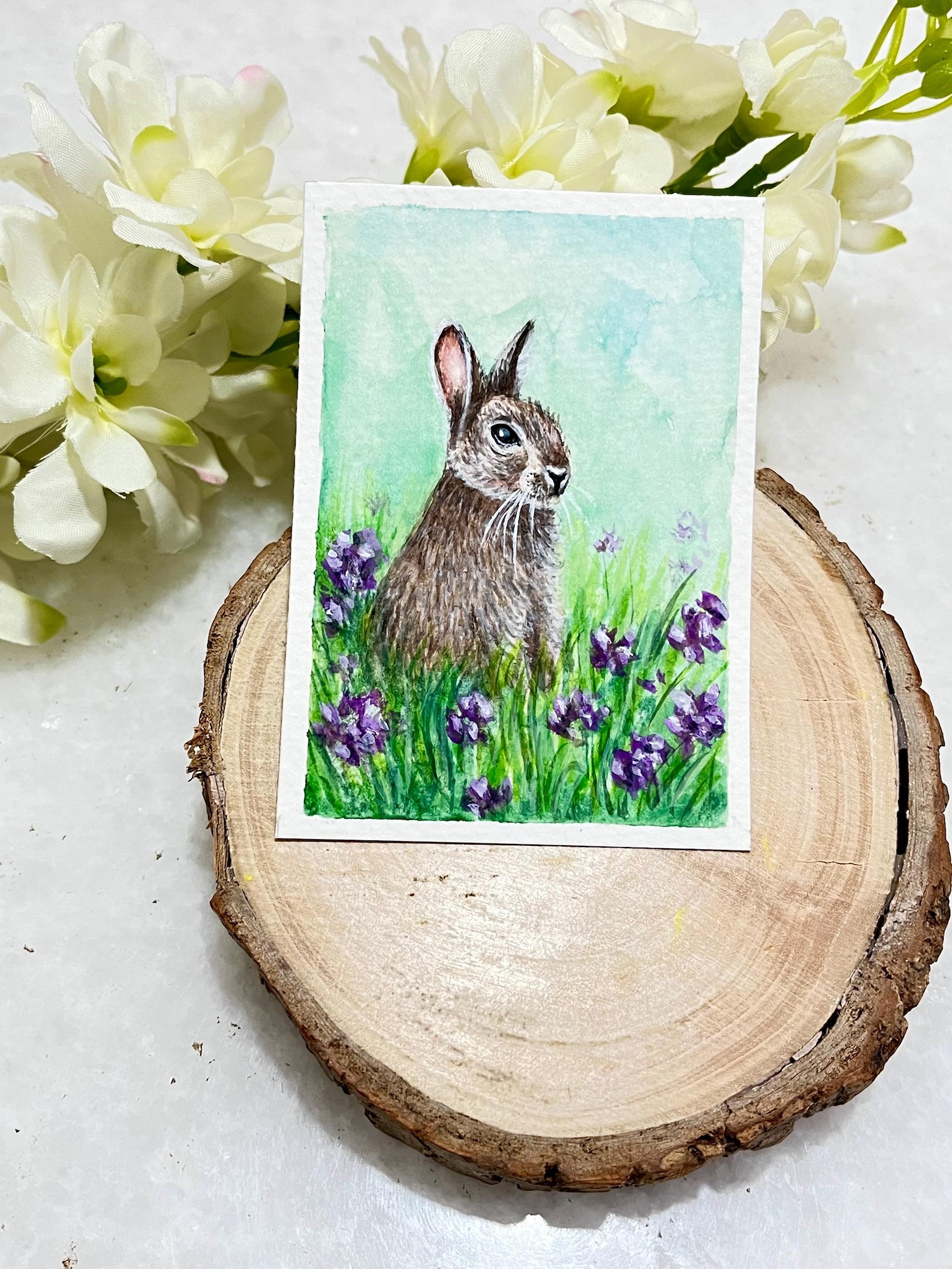 ACEO Original Paintings - Set of 3 Spring Bunny Collection - Miniature ...
