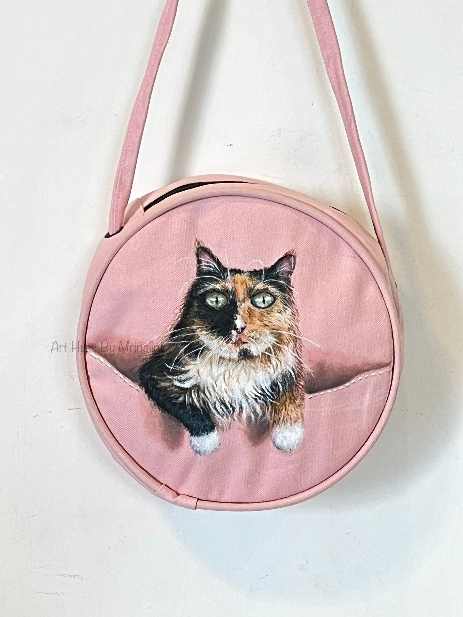 Gatito, bolsa de tela, hecha a mano, para guardar bolsas de