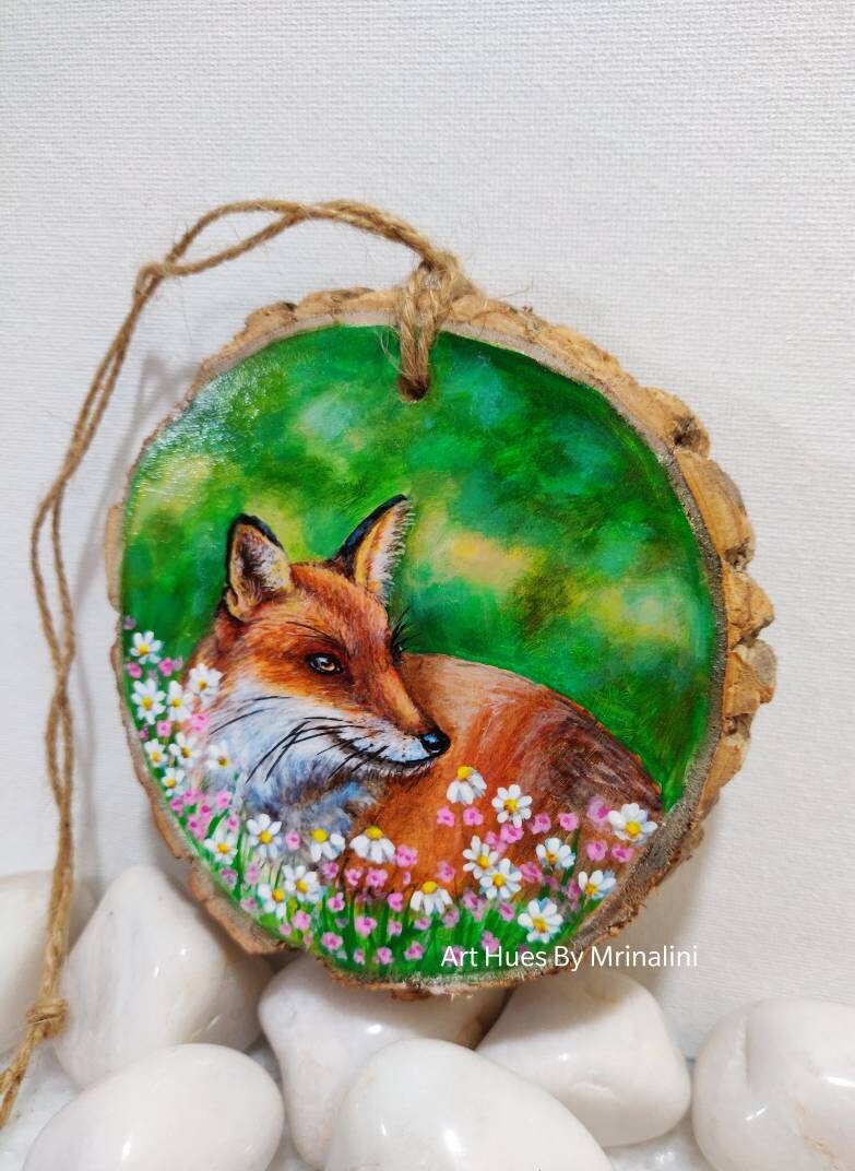 Fox with Chicory Paint-by-Number Kit - Fine Line Art and Frame