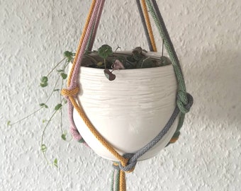 Macrame Plant Hanger | Small Plant Pot Hanger | Boho Home Decor | Indoor Plant Pot Holder | 26 Customisable Colours