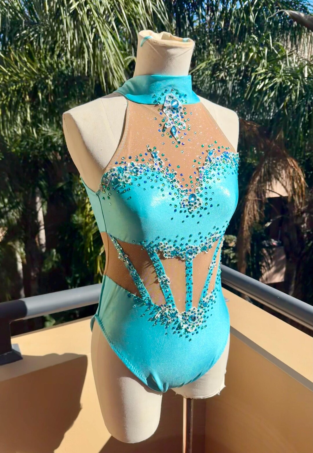 Floral LS Sweetheart Leotard