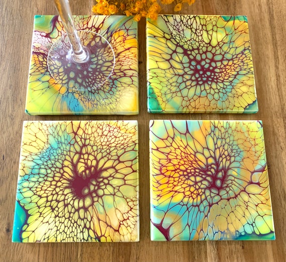 Original Acrylic Art on Coasters/resin Coasters/heat Proof Etsy Australia