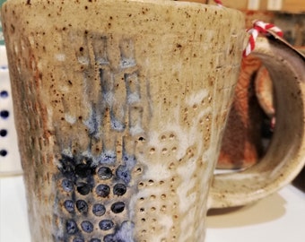 Ceramic Stoneware mug: Abstract Cityscape  design. Handmade