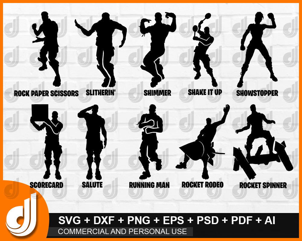 Fortnite Playing Dance SvgFortnite Dance SilhouetteFortnite | Etsy