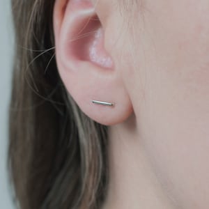 Silver Stud Earrings set of two - Silver Staple Earrings - Silver Line Earrings - Staple Earrings - Minimalist Line Earrings, Edgy earrings