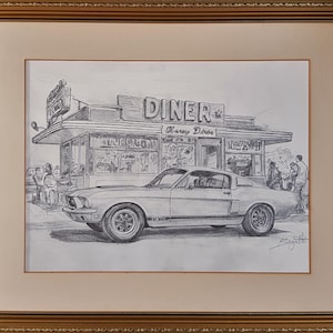 Classic Car Art, Custom Car Drawing,  Car Painting, Car Art, Hand Drawing, Personalized Artwork, Custom Automotive Artwork