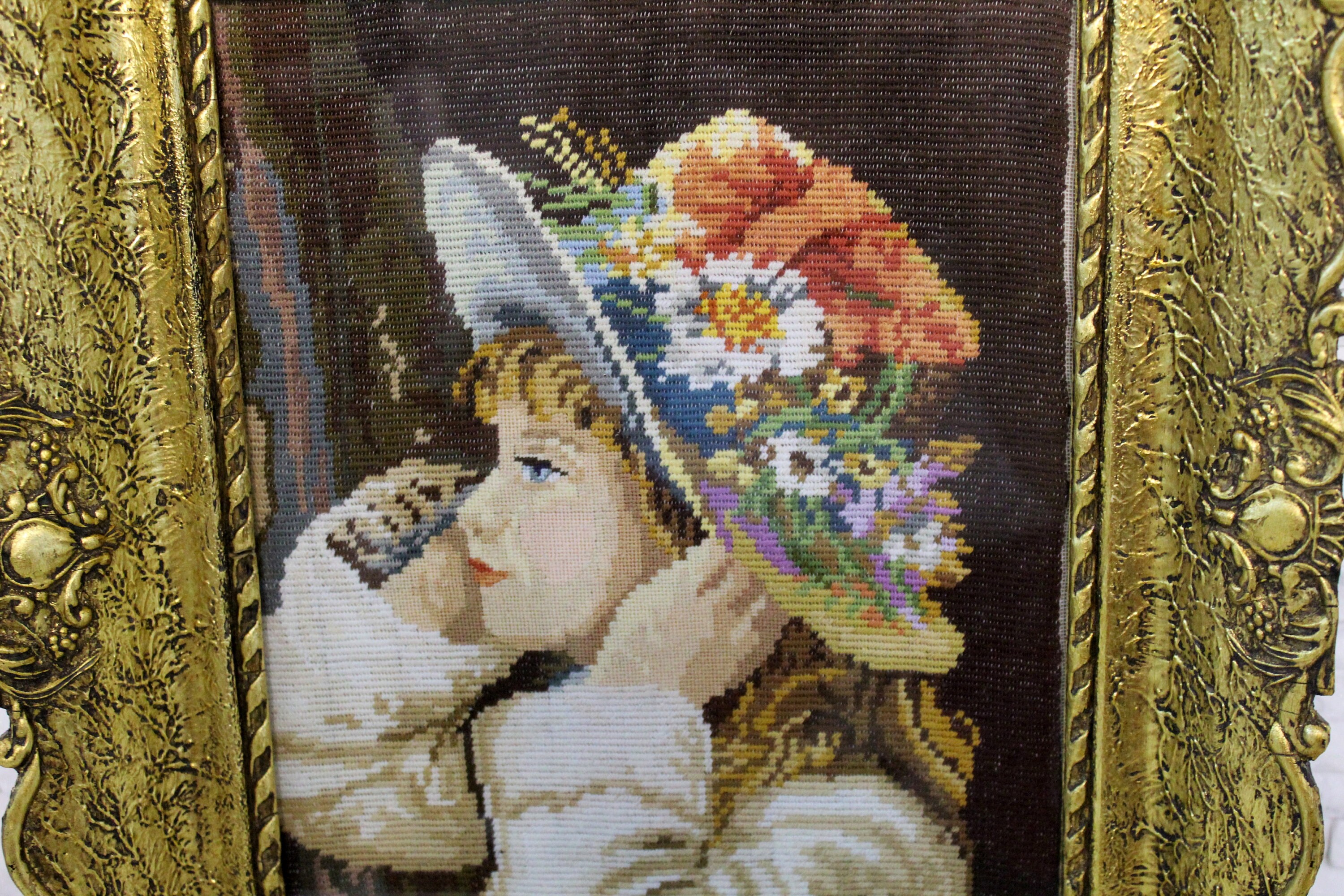 Vintage tapestry 11.4x 9 Finished cross stitch Etsy