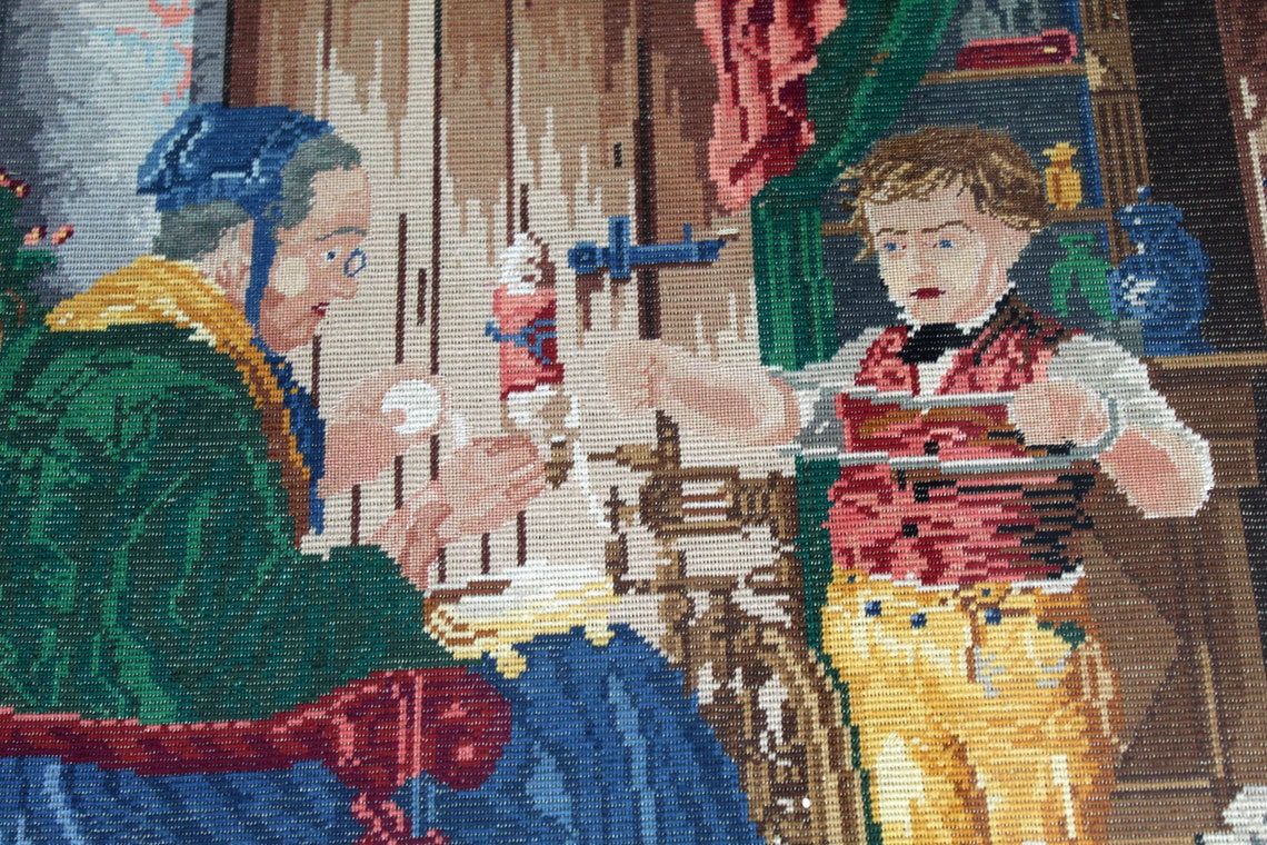 Wiehler gobelin Grandma with grandkids 28x 22 image 4