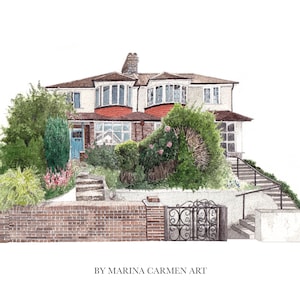 Custom House Portrait | Watercolor Home Painting