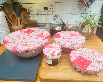 Reusable Cotton Bowl Covers with Elastic / eco friendly / food storage / dish storage