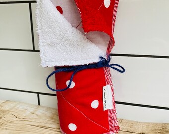 Retro Print Reusable Kitchen Roll: Cotton Unpaper Towels - Set of 8