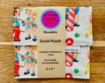 Sandwich Pouch, reusable food wrap, washable food wrap, Snack Pouch