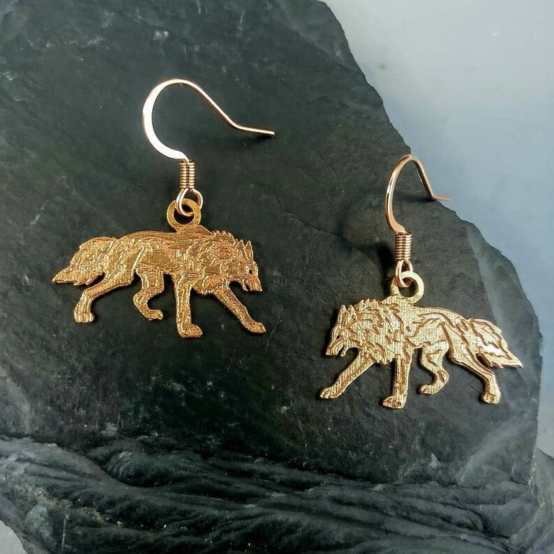 zodiac earrings wolf gifts gift for her wolf jewelry gifts Celtic wolf earrings wolf design Geri and Freki Irish Wolf Earrings