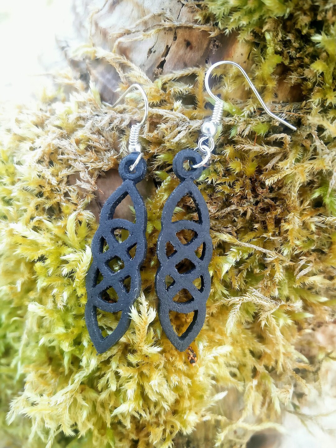 Irish Celtic Knot Earrings Ebony Jewellery Celtic Spiral Etsy