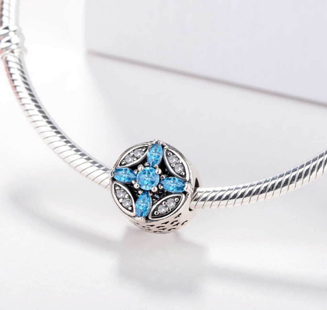 1pcs Pandora Charm Sterling Silver CharmBlue CrossCZ Bead Etsy