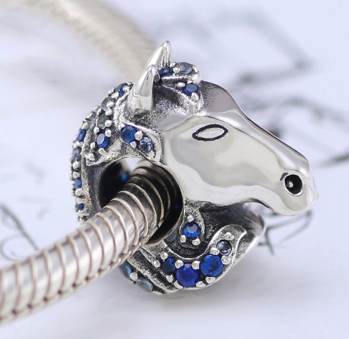 Pandora Disney Frozen Nokk Horse Charm in Pandora Pouch Blue Etsy