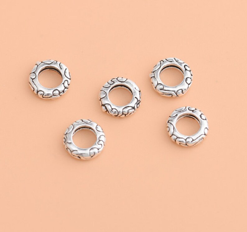 6pcs Sterling Silver Bead Disc Bead Round Spacer Beads Etsy