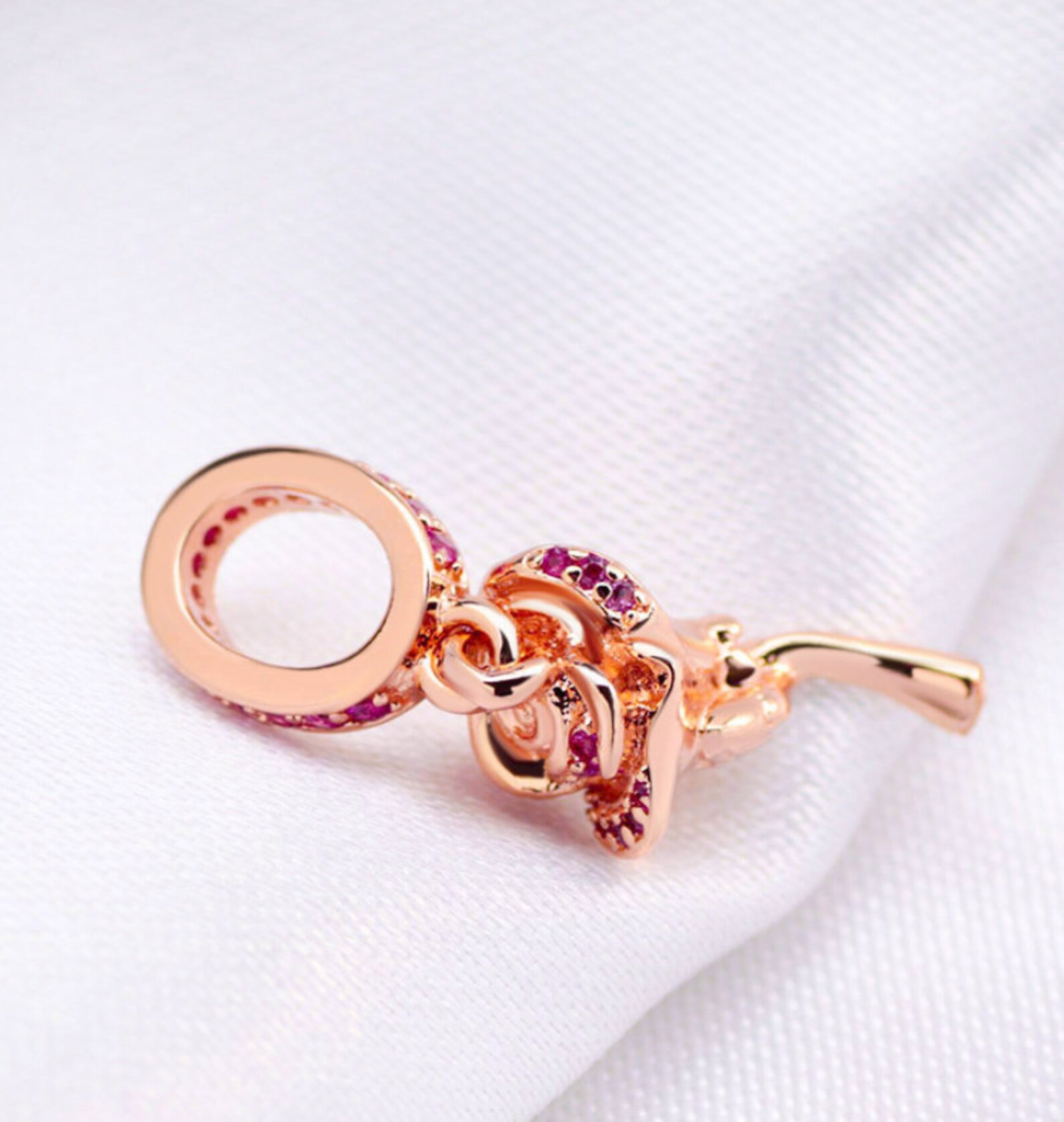 Rose Flower Dangle Charm100% s925 sterling silver charmsFits | Etsy