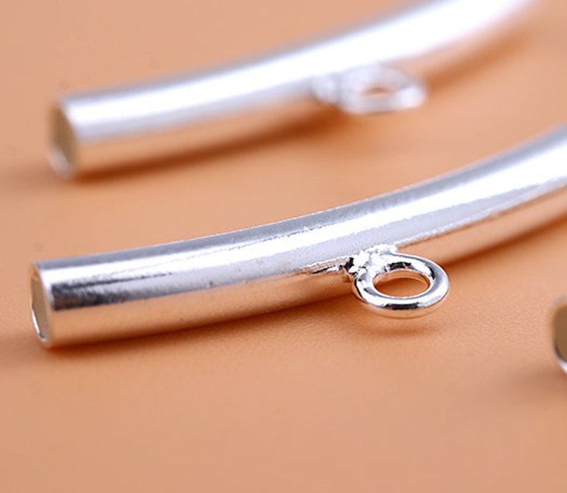 4 Pcs 253mm Sterling Silver Curved Tube Bails with Hanging Etsy