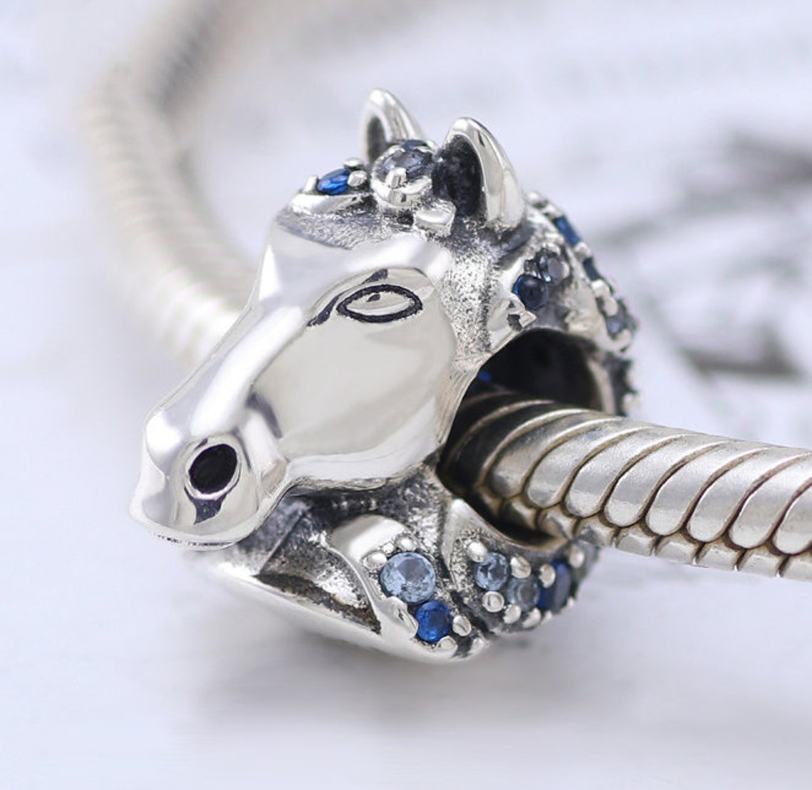 Pandora Disney Frozen Nokk Horse Charm in Pandora Pouch Blue Etsy