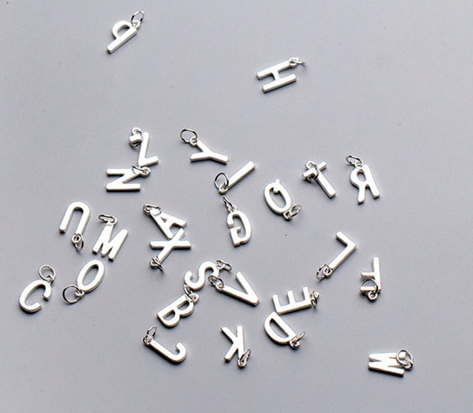 Sterling Silver Alphabet Beads 925 Solid Silver Initial AZ Etsy