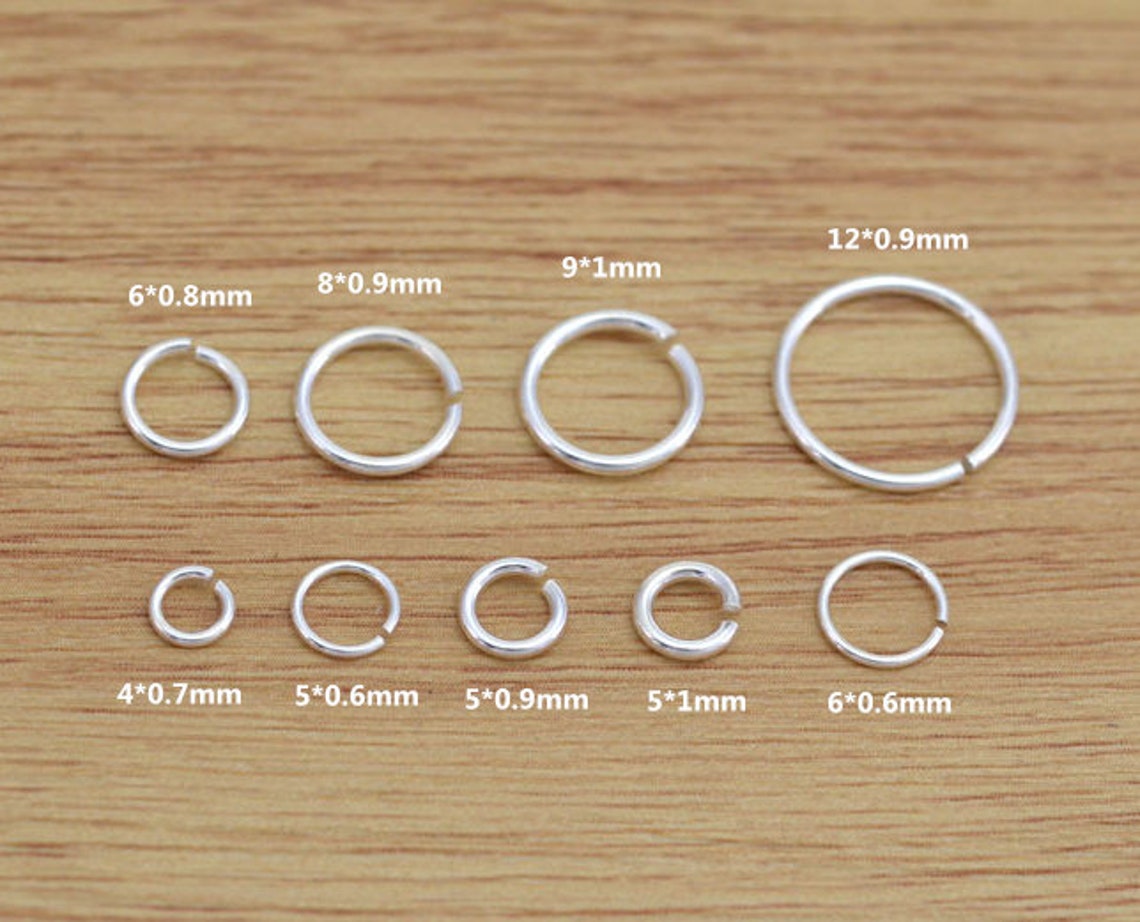 4568912mm Multi Sizes Sterling Silver Open Jump Ring 925 Etsy