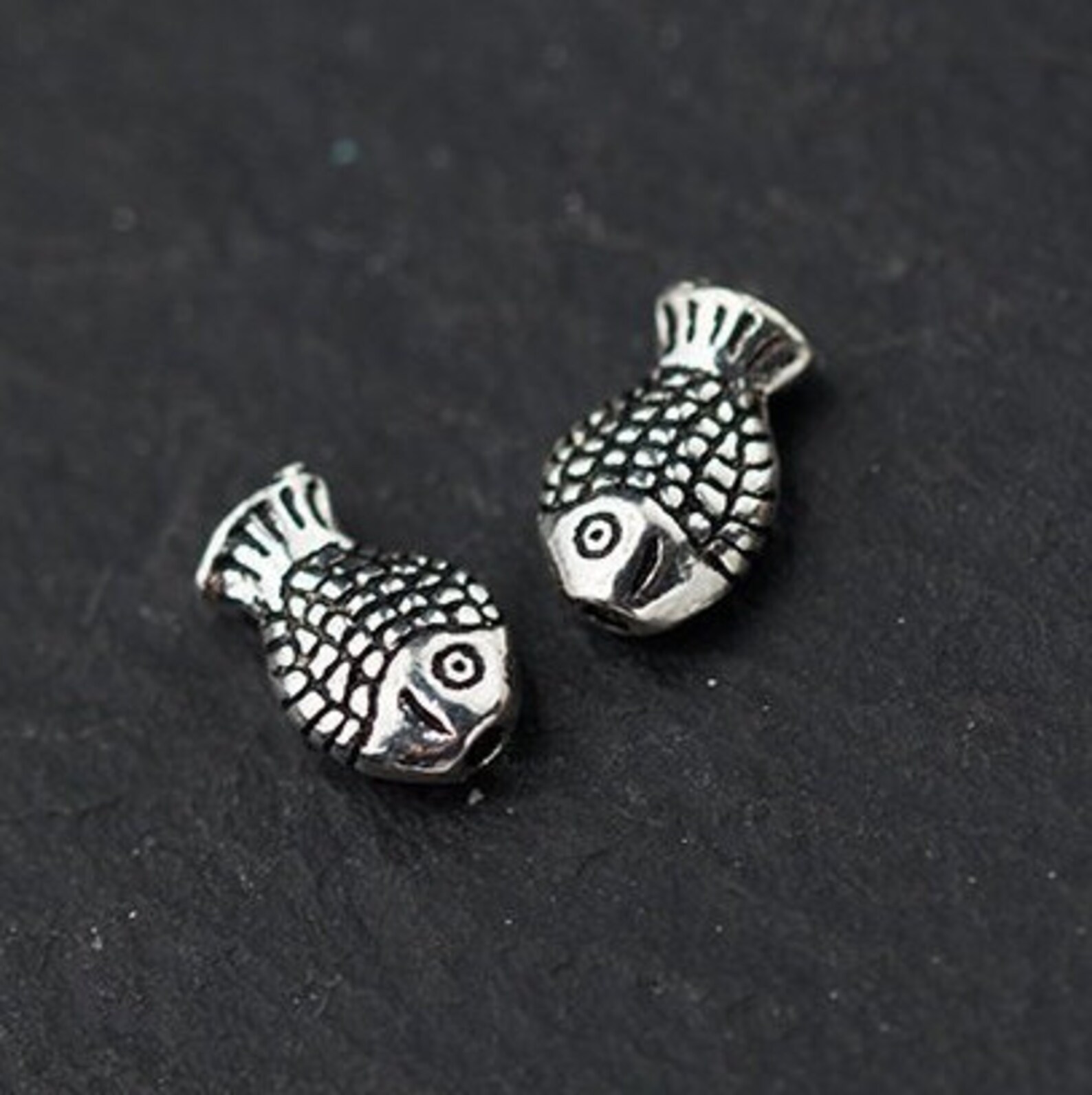 4 Pieces 69mm Sterling Silver Fish Beads 925 Silver Fish Etsy