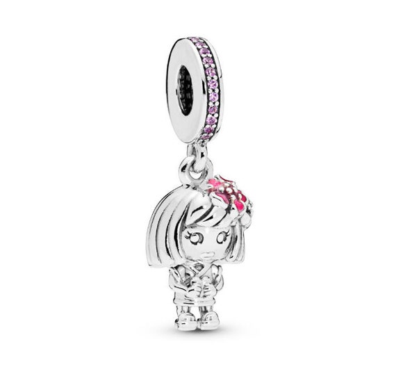 1pcs Pandora Charms Chinese Flower Girl 