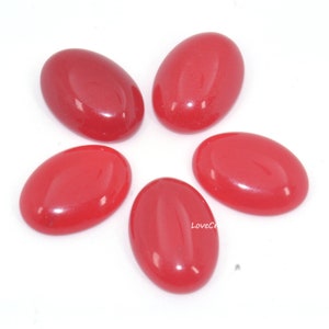 10 stuks geverfde rode jade ovale plaksteen edelsteen cabochon cabochon 8 mm 10 mm 14 mm 16 mm 18 mm 20 mm 25 mm 30 mm 40 mm