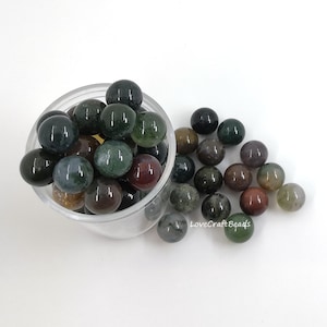 10pcs 10mm / 12mm Multi-color indian moss agate sphere, Round sphere, Natural gemstone sphere, No hole small sphere,Mini amethyst ball