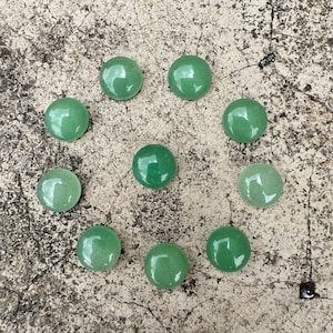 10 pièces Cabochon CAB à dos plat, Aventurine verte naturelle, pierres précieuses rondes 4 mm 6 mm 8 mm 10 mm 12 mm 14 mm 16 mm 18 mm 20 mm 25 mm