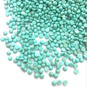 4mm Synthetic Blue Green Turquoise Mini Round Flatback Gemstone CAB Cabochon
