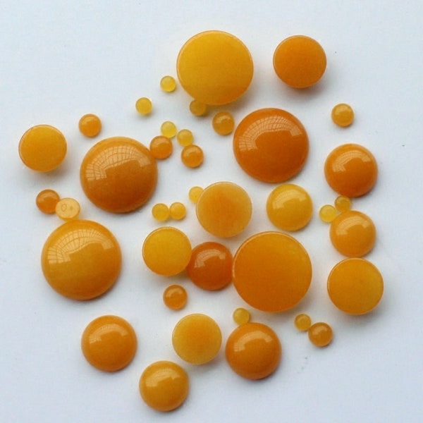 10pcs Dyed Yellow Jade Round Flatback CAB Cabochon 4mm 6mm 8mm 10mm 12mm 14mm 16mm 18mm 20mm 25mm