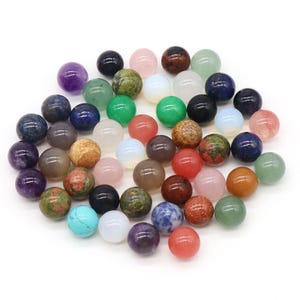 12mm Gemstone Sphere, Round Undrilled Beads, Natural Crystal Small Ball; No Hole Mini Ball;Chakra Stone Wholesale Amethyst Lapis Rose quartz