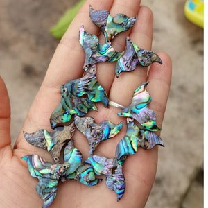 10 Stück 25 mm Natürliche Regenbogen kalibriert Abalone Muschel Fischschwanz Edelstein Anhänger Perle