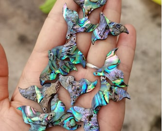 10 peças 25 mm Natural Rainbow calibrado abalone concha peixe pedra preciosa pingente conta