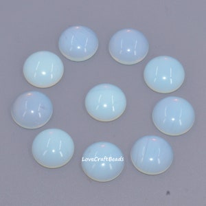 10 peças Opalite Pedra Preciosa Redonda Flatback CAB Cabochão 4 mm 6 mm 8 mm 10 mm 12 mm 14 mm 16 mm 18 mm 20 mm 25 mm