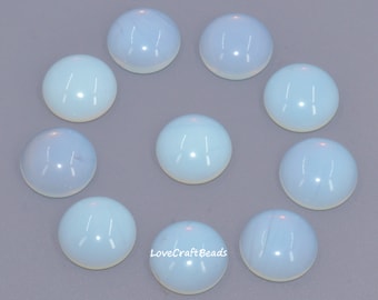 10pcs Opalite Round Gemstone Flatback CAB Cabochon 4mm 6mm 8mm 10mm 12mm 14mm 16mm 18mm 20mm 25mm
