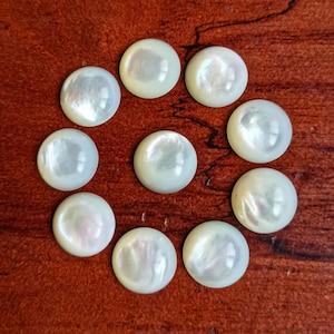 Wholesale Natural 12mm Mother of pearl mop shell round flatback CAB gemstone cabochon