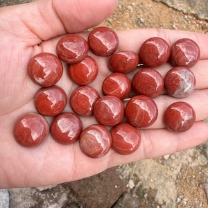 10 st rödflammig jaspis cabochon: naturliga runda flatback cabochons (6-25 mm)