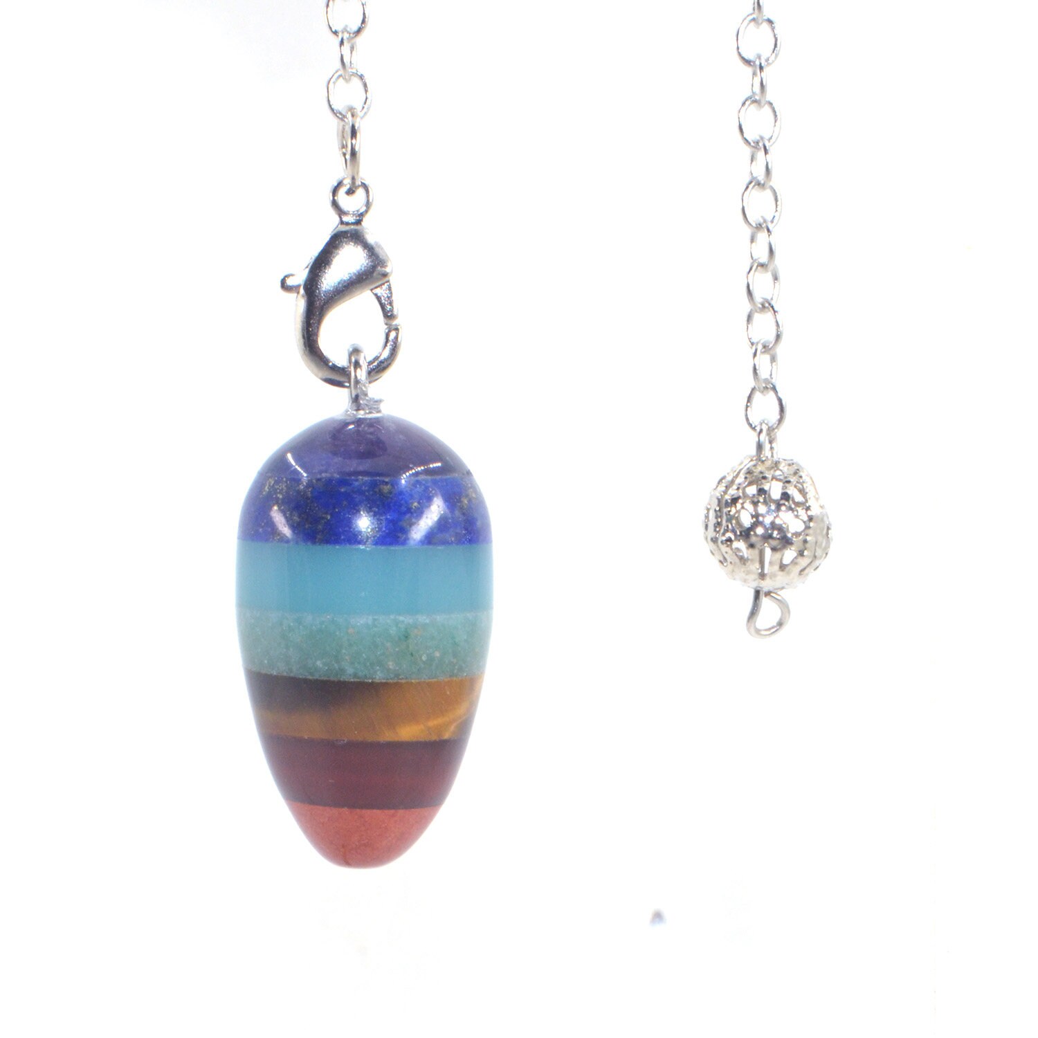 30mm 7 chakra stone egg pendulum pendant