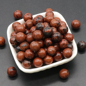 12mm Mahogany obsidian sphere, Round sphere, Natural gemstone sphere, No hole small sphere, mini ball