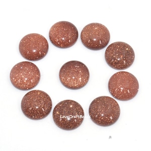 10 peças de arenito dourado, pedra dourada, pedra preciosa redonda, com parte traseira plana, cabochão CAB 4 mm 6 mm 8 mm 10 mm 12 mm 14 mm 16 mm 18 mm 20 mm 25 mm