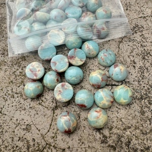 Wholesale 50pcs Synthetic Blue Serpentine Mini Round Flatback Gemstone CAB Cabochon For Jewelry Making 3mm 4mm 5mm 6mm 8mm 10mm 12mm