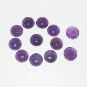 10 pièces Cabochon CAB à dos plat, pierres précieuses rondes, améthyste naturelle 4 mm 6 mm 8 mm 10 mm 12 mm 14 mm 16 mm 18 mm 20 mm 25 mm