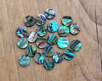 50pcs Natural abalone shell round double flat coin slice gemstone CAB small cabochon 8mm 10mm 14mm 15mm 18mm 20mm