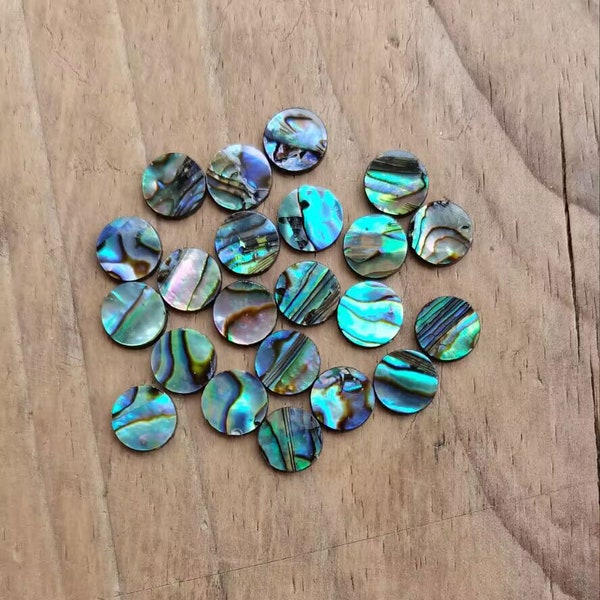 50pcs Natural abalone shell round double flat coin slice gemstone CAB small cabochon 8mm 10mm 14mm 15mm 18mm 20mm