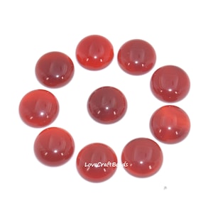 10 peças de ágata vermelha natural redonda com parte traseira plana CAB cabochão 4 mm 6 mm 8 mm 10 mm 12 mm 14 mm 16 mm 18 mm 20 mm 25 mm