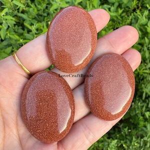 40mm Synthetic Goldstone Gemstone Oval Flatback CAB Cabochon Semi-precious Stone Jewelry Making